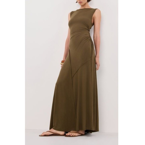 DISSH Dresses & Skirts - Dissh Women's Olive Hadley Sleeveless Ruched Side Knit Maxi Dress Size M NWT‎